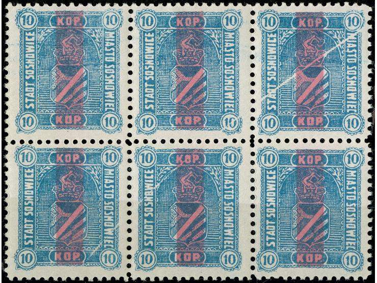 1915, Bestellmarken 10 K. dunkelblau, Sechserblock, postfrisch, tadellos, sign. Falkowski&nbsp;