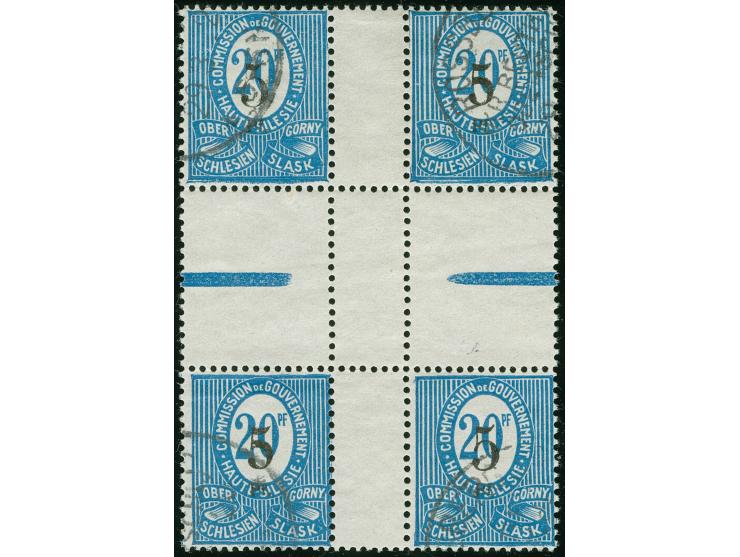 1920, Freimarken 4 Pfg. auf 20 Pfg. dunkelgraublau, Herzstück 1, gestempelt, tadellos, Kurzbefund Gruber BPP (2007)