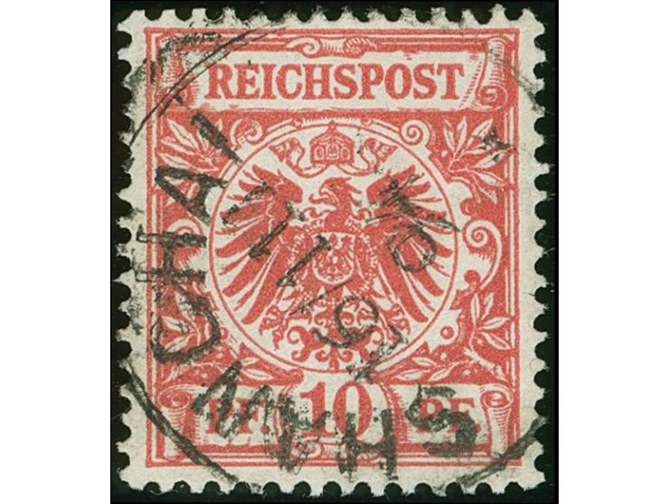 1890/1901, Krone/Adler 10 Pfg. mittelkarminrot, gestempelt “SHANGHAI 16/11 94”, tadellos, Fotobefund Steuer BPP (2010)