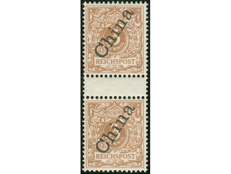 1898, Steilaufdruck 3 Pfg. hellockerbraun, senkrechtes Zwischenstegpaar, postfrisch, tadellos, unsigniert, Fotobefund Steuer 