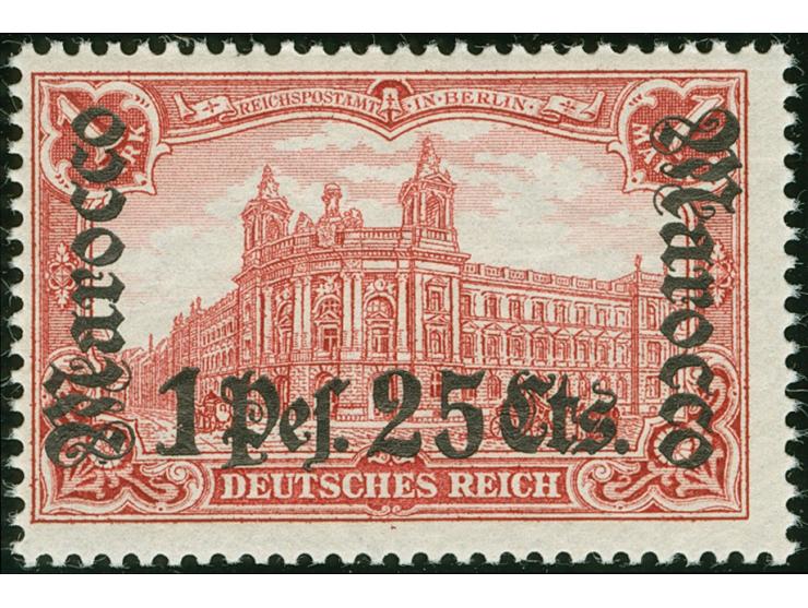 1905, Germania o.Wz. gez. 26:17 1 P. 25 C. auf 1 M. karminrot, postfrisch, tadellos, unsigniert, Fotobefund Steuer BPP (2017)