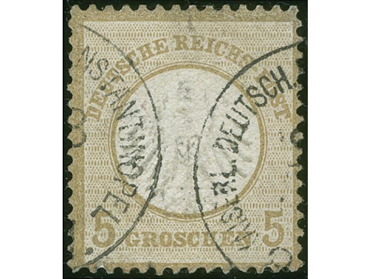 1872, Kleiner Schild 5 Gr. ockerbraun, sauber gestempelt “KAISERL.DEUTSCH.P.A. CONSTANTINOPEL”, tadellos, Fotobefund Steuer B