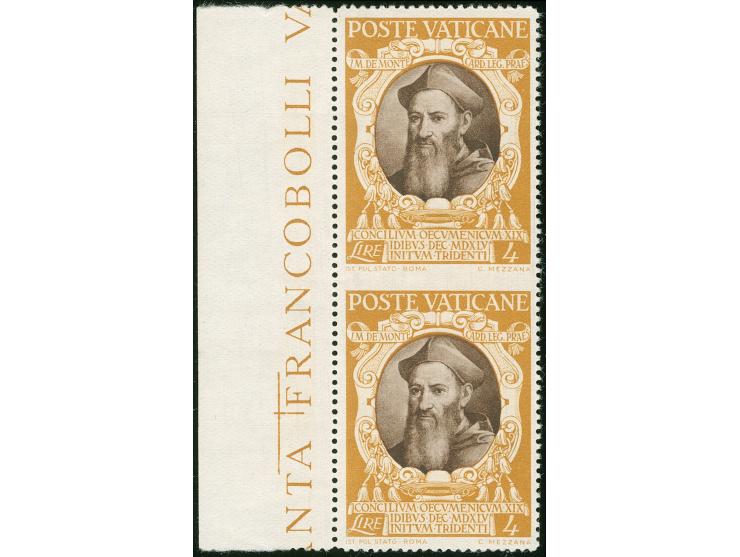 1946,Council of Trent 4 l. in vertical pair, imperforated in centre, mnh, vf. Opinion Lummer BPP&nbsp; &nbsp;&nbsp;