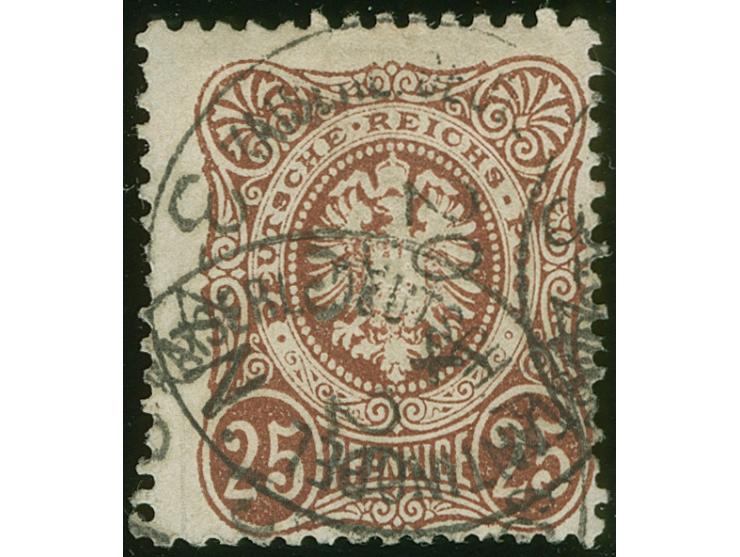 1875/80, Pfennige 25 Pfg. rötlichbraun, sauber gestempelt “KAISERL.DEUTSCH.P.A. CONSTANTINOPEL 20.4.”, tadellos, Kurzbefund S