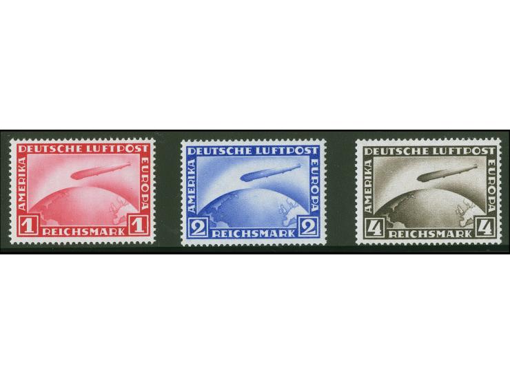1928, Zeppelin 2-4 RM. sowie 1 M., postfrisch, einwandfrei