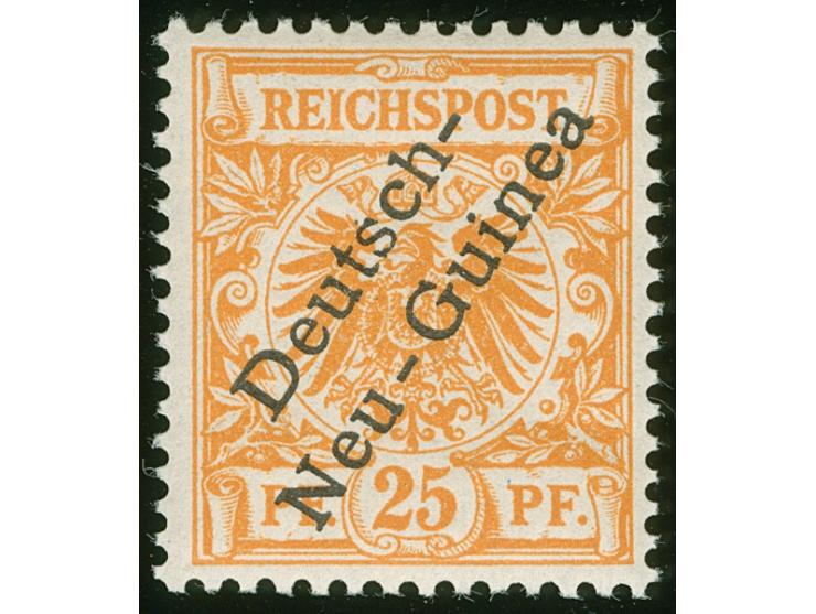 1897, Aufdruckausgabe 25 Pfg. gelblichorange, mit Plattenfehler “I in Reichspost oben gespalten”, postfrisch, tadellos, Fotob