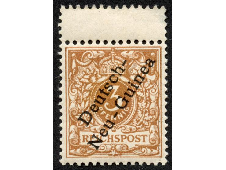 1897, Aufdruckausgabe 3 Pfg. hellockerbraun, mit Aufdruckfehler “senkrechter Strich des h in Deutsch sehr dünn” (Aufdruckfeld