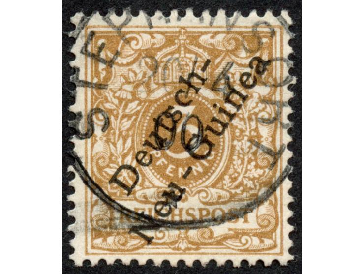 1897, Aufdruckausgabe 3 Pfg. hellocker, mit Aufdruckfehler “c in Deutsch verstümmelt” (Aufdruckfeld 60), farbfrisch und sehr 