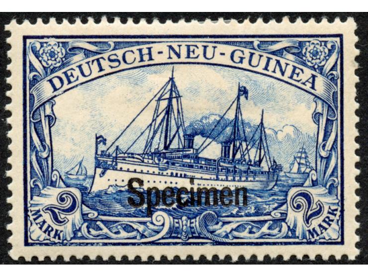 1900/01, Kaiseryacht ohne Wz. 2 M. schwärzlichblau, mit Aufdruck “Specimen”, sauber ungebraucht, tadellos, Kurzbefund Steuer 