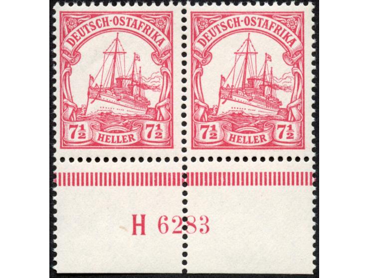 1905, Kaiseryacht ohne Wz. 7 ½ H. rotkarmin, waagerechtes Unterrandpaar mit HAN “H 6283”, postfrisch, tadellos, sign. Bothe B