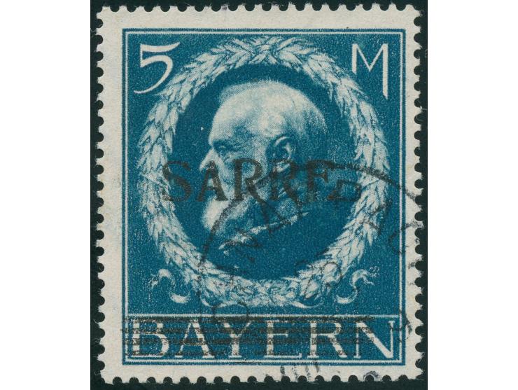 1920, Ludwig 5 M., gestempelt "SCHNAPPACH" 25 MRZ Vor 8-9", tadellos. Ein schönes Exemplar mit nicht häufiger Entwertung. Sig