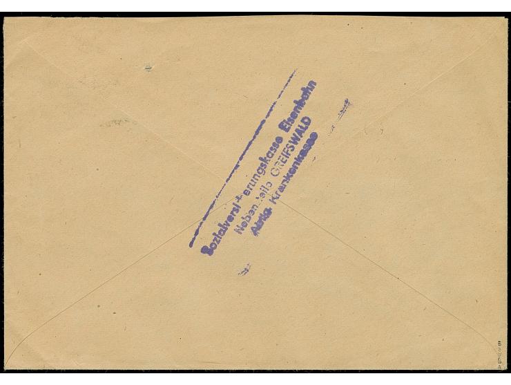 “38/Greifswald” auf Arbeiter 24 Pfg., auf portogerechtem Fernbrief von “GREIFSWALD -7.7.48” nach Brandenburg, Bedarfserhaltun