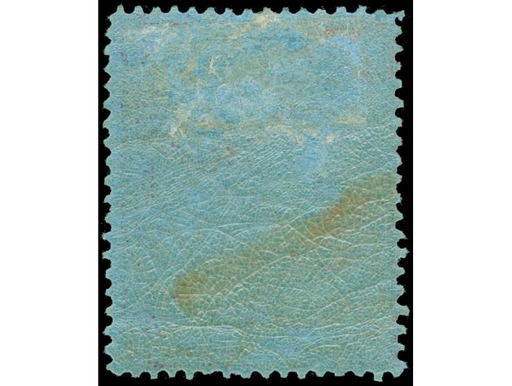 1884-96, 3 s. maroon on blue, glazed paper, wmk. V over Crown, perf. 12½, unused, deep colour and fine. SG £ 900
