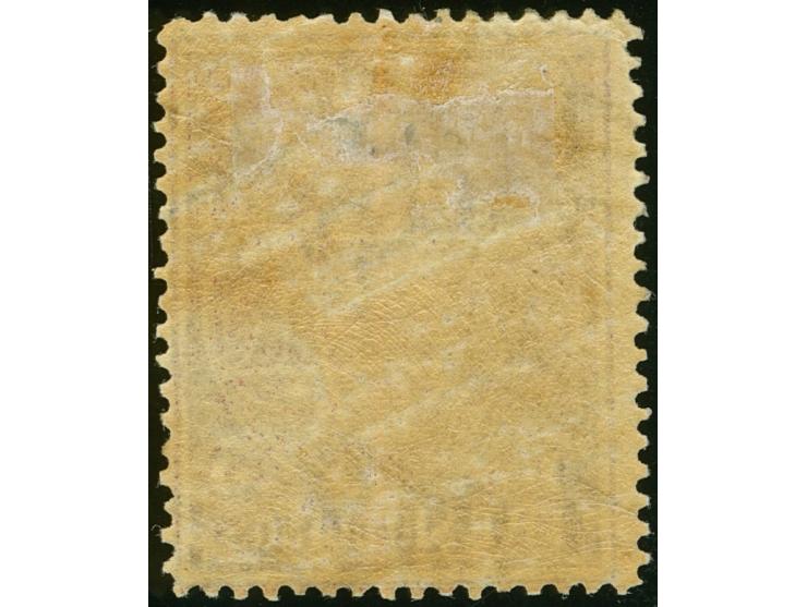 1884-96, 5 s. reddish purple on lemon, wmk. V over Crown, perf. 12½, unused regummed, otherwise fine. SG £ 120
