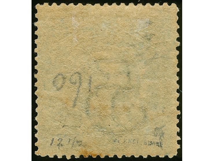 1860-72, 5 d. blueish-green, watermark “5”, perf. 13, fresh colour, unused regummed, otherwise fine SG £ 150
