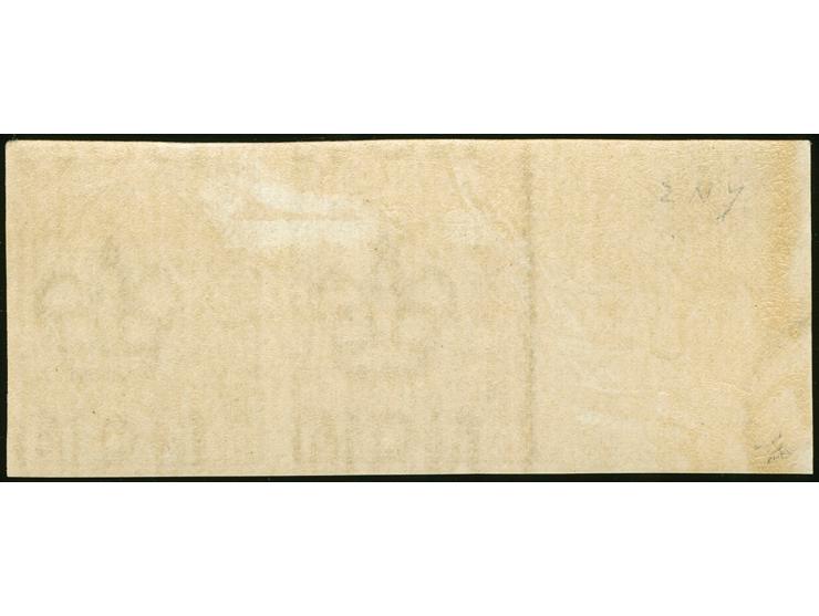 1899, Roo 1 s. purple-brown on chalk surfaced paper, wmk. Crown over NSW, an unused horizontal pair, sheet marginal at left w