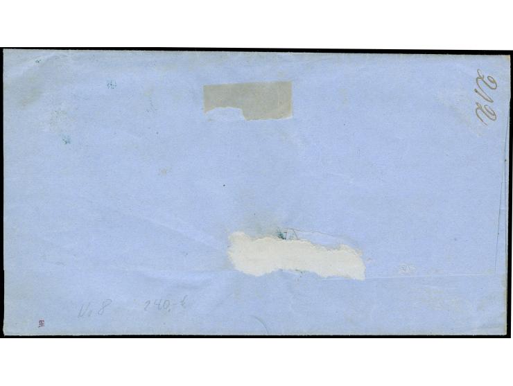 1859/62, small numerals 60 c., wide margins all around, tied by clear oval of Cerro Largo to letter sheet (one side flap miss