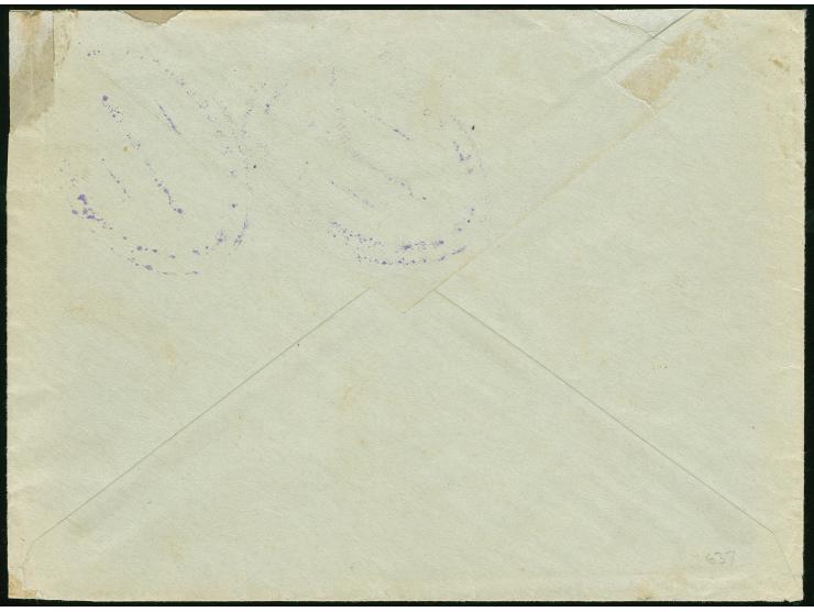 1909, "LA PHOCEENNE SOCIETE ANONYME D€ARMEMENTS ET NAVIGATION A VAPEUR AGENCE CHIO" violet oval cancellation on stampless cov