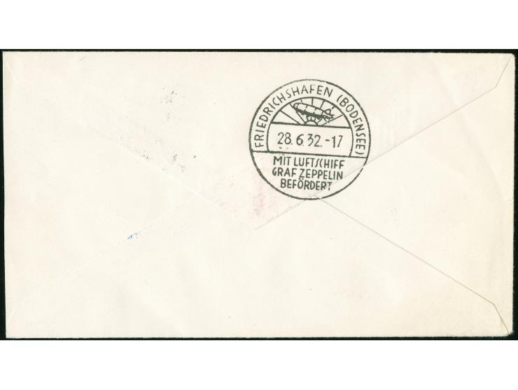 Liechtensteinische Post: Schweizfahrt 1932, 2 Fr. portogerecht frankierter Brief ab Vaduz 28.6. mit bunter Flugpost-MiF, Ank.