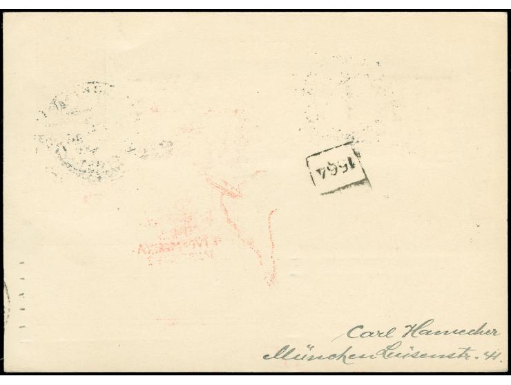 Schwedische Post: 4. Südamerikafahrt 1932, 15 ö. Ganzsachenkarte ab Stockholm 27.4. mit 4 x 50 ö., nach Berlin mit Bahnpost u