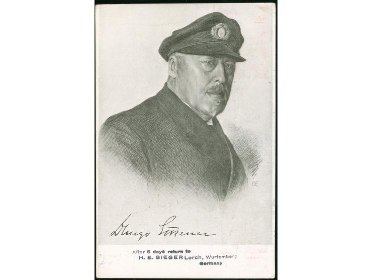 1932, 3. Südamerikafahrt Bordpost 19.4.32, Eckener-Karte mit 1 RM Zeppelin und Zusatzfrankatur, bis Arica/Chile
