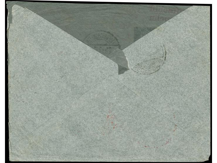 1934, 4. Südamerikafahrt Brief ab HAMBURG 3.8.34 mit reiner Freistempler Frankatur zu 325 Pf., “Mit Luftschiff Graf Zeppelin”