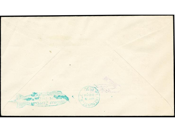 Südamerikafahrt 1930, Argentinien, Brief mit 2 x 30 c. und 2 x 1 p. bis Lakehurst mit rs. Ak.-Stempel
