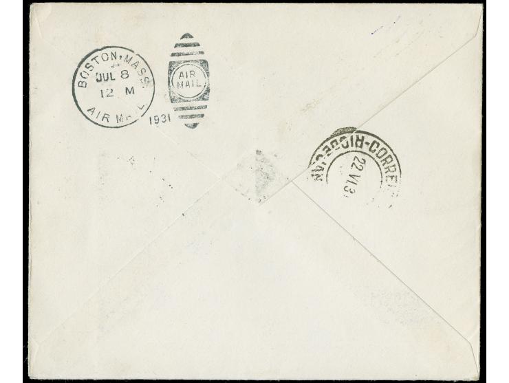 1930, "AMERICAN LEGION" Flug in Kombination mit DOX-Flug Südamerika, Vordruckbrief mit US 5 C. Marke aus BOSTON OCT.10.1930 m