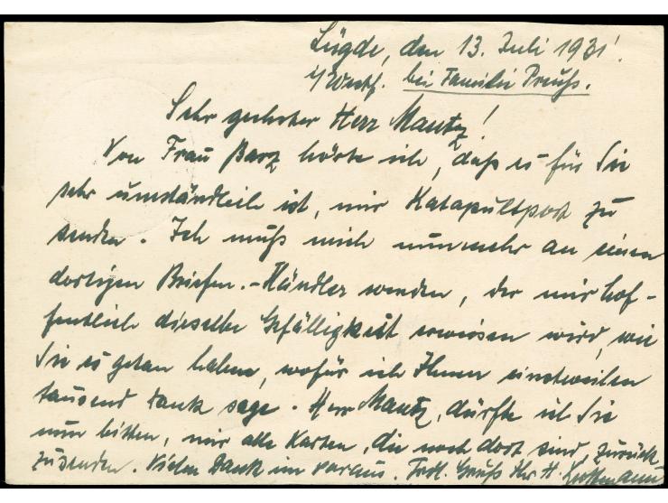 1931, Schleuderflugbbrief nach U.S.A., mit ´DAMPFER EUROPA DEUTSCHER SCHLEUDERFLUG NEW YORK 21.JULI 31' Karte mit 65 Pf.-Fran