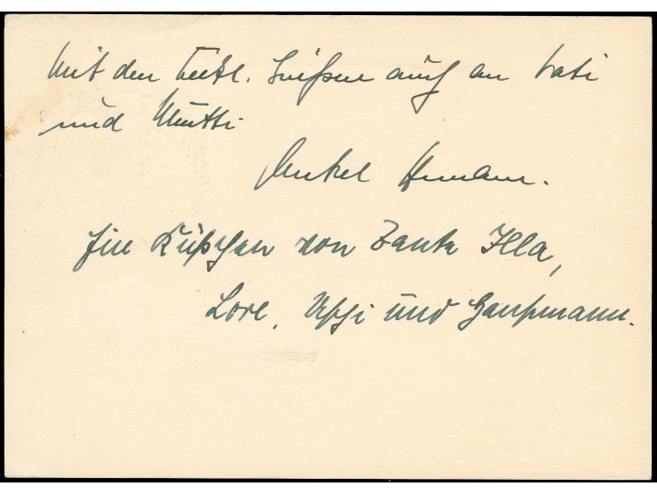 1938, Sudetenlandfahrt zwei Karten und zwei Briefe mit schönen Frankaturen, dabei K1 “Einschreiben unzulässig”
