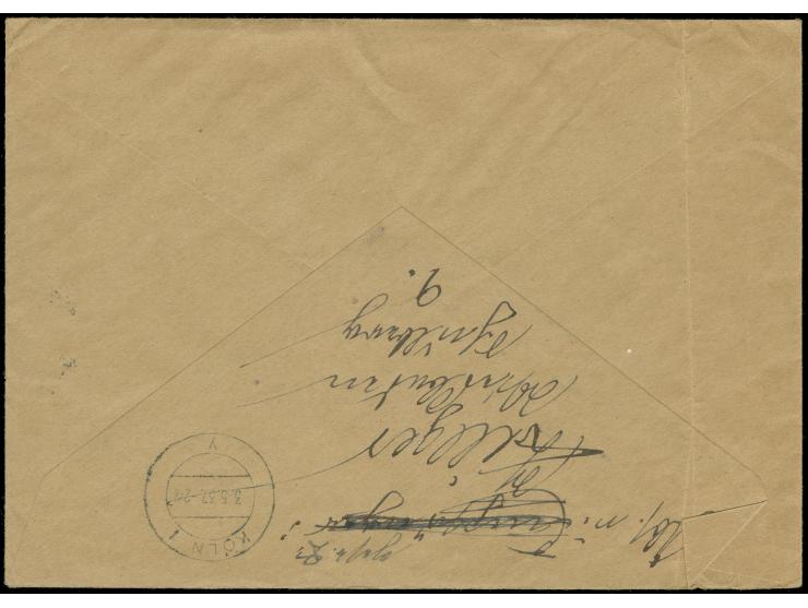 1937, Deutschlandfahrt 1.5. ausgefallene Fahrt, befördert auf der 1. Nordamerikafahrt mit Abwurf Köln, Brief mit u.a. Hitler-