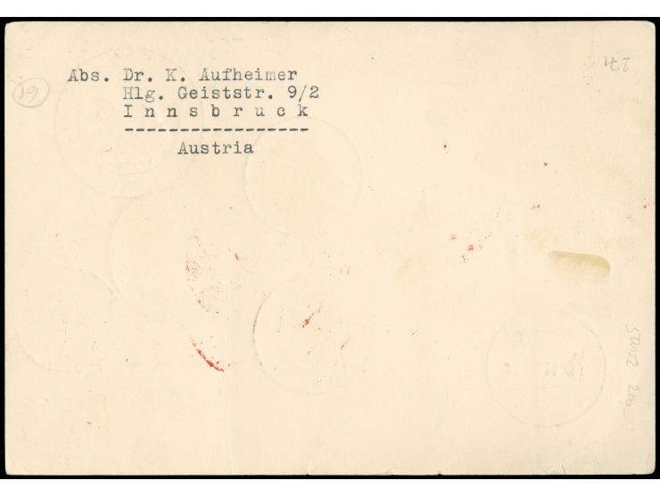 ÖSTERREICH: 7. Südamerikafahrt 1934, Karte mit Flugpost 3 s. und 1 s. ab Wien 31.8.34 nach Curitiba mit Ank.St. 10.9.34
