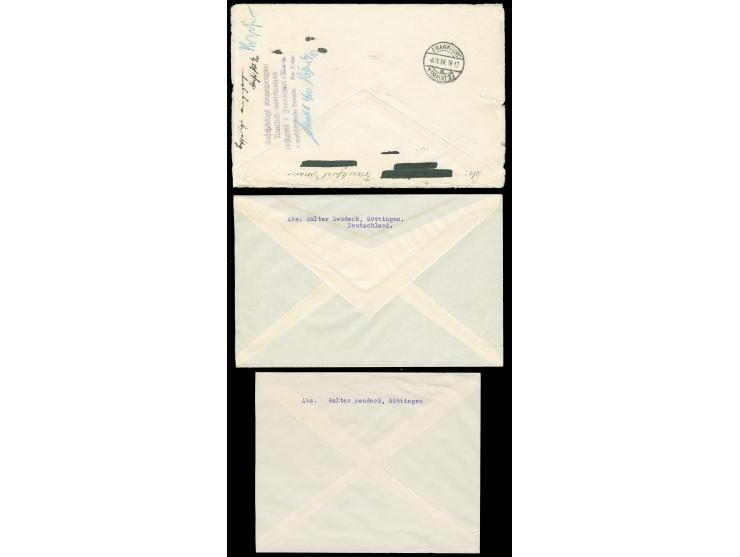 1936, »BERLIN-OLYMPIA STADION 9.8.1936« auf zwei Express R-Briefen frankiert mit Herzstücken aus Block 5+6 mit Sonder-R-Zette