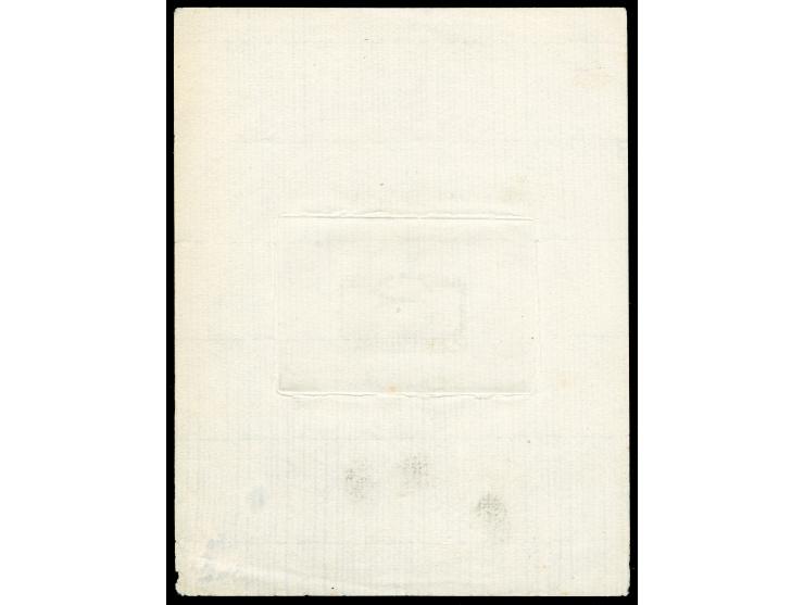 1947, Air Mail 20 b. ultramarine large die proof on sunken card (121 x 163mm) with inscriptions, signed by the engraver in pe