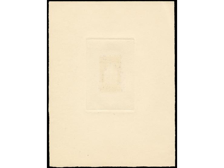 1947, MOCCA ½ b. deep blue (coffea arabica), die proof with inscriptions on large sunken card, signed by the engraver in penc