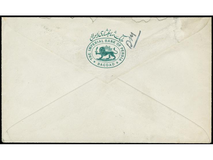1925, 6 a. on Bank Cover from Baghdad to Edinburgh with purple “By Overland Mail / BAGHDAD-HAIFA” hs. at top left, fine
