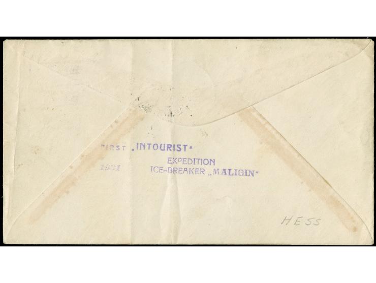 1931, Polarfahrt 4 M. Etappe bis Eisbrecher Malyguin mit Stempel "FRIEDRICHSHAFEN 24.7.31" auf Polarfahrt-Brief bis Malyguin,