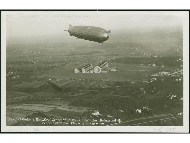 1930, LIECHTENSTEIN, Vaduzfahrt, Zeppelin Fotokarte mit 1 Mk. grün, Bordpost mit Ank.-St. Vaduz 19.8.30.-16
