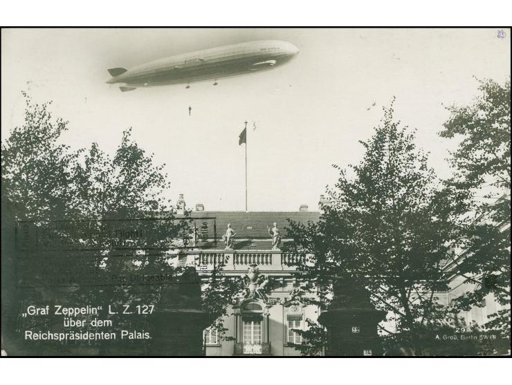 1929, Deutschlandfahrt, Abwurf Konstanz, unterfrankierte Zeppelin Postkarte mit Bordstempel vom 12.9. und Frankatur mit Stemp