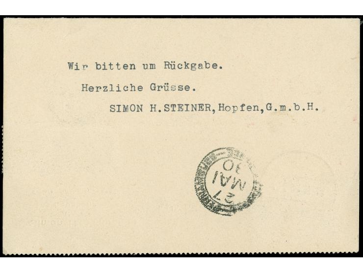 1930, Südamerikafahrt bis Lakehurst 2 M. “Mond über Luftschiff” mit liegendem Wz., mit Stempel "FRIEDRICHSHAFEN 18.5.30" auf 