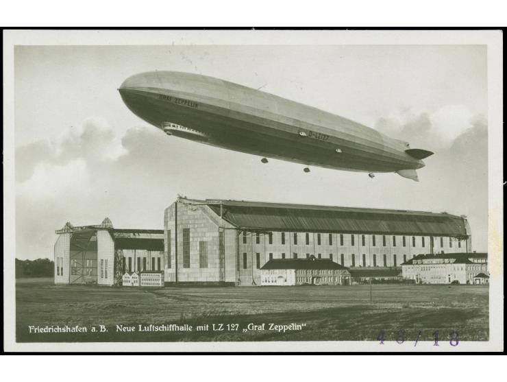 1931, Fahrt nach Nürnberg, Bordpost 10.5. Karte mit 1 RM Zeppelin als früheste Verwendung auf Zeppelinpost, auf dieser Karte 