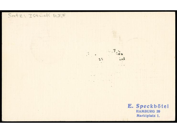 1931, Münster-Essen-Fahrt, Bordpost 16.8., Etappe bis Münster, Karte mit 1 RM Zeppelin, Ankunft 16.8. vs., adressiert nach Ha