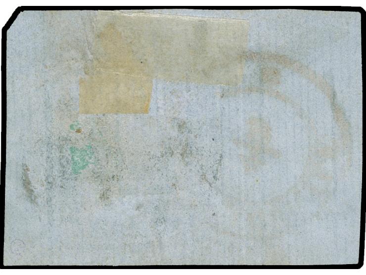 1862, 30 par. blue, closed at right, clear cancellation "TURNU MAGUERELE 4/9" in red, fine and scarce colour of cancellation
