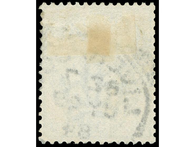 1883/84, 1 s. dull-green EJ and 1 s. dull green BI, both clear cancelled, SG £ 535
