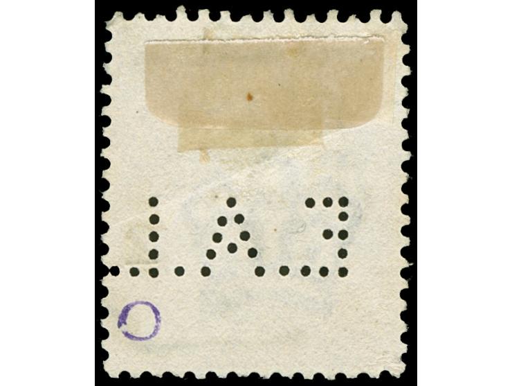 1880/83, 1 s. orange-brown, wmk. Imperial Crown, clear oct. cancelled, Perfins E.A.L., SG £ 170
