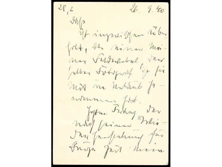 1940, Vier Bildganzsachen Frankreich Paris je mit Deutscher Feldpost 23.9.-27.9.40 befördert. Alle rs. mit umfangr. Text und 