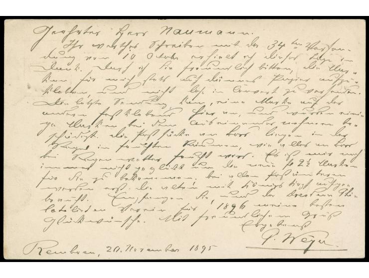 1895/1902, Five postal stationery cards showing clear cancellations of Maos , Premboen (box type &amp; date), Keboemen, Soera
