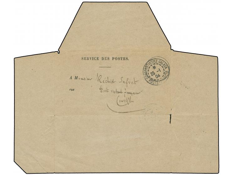 1904, Postal notification regarding a “valeur recouvrable” about 27 Fr.15 Cent., tied by CONSTANTINOPLE-GALATA 25.1.04 and on