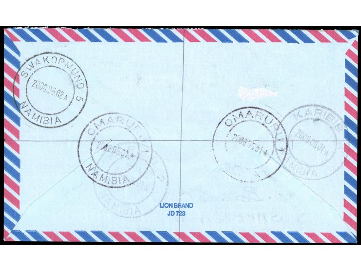 2006/07, Adenium boehmianum 10 c. on three registered covers from Omaruru to Swakopmund, very fine
