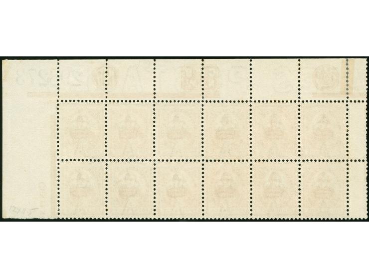 1905-10, 4 d. red-brown, Chalked Surfaced Paper, wmk. Crown over A, comb perf. 12 x 11½ , top right corner margin block of 12